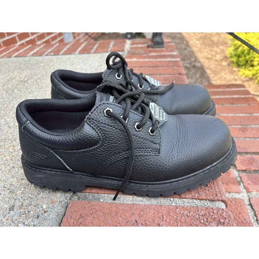 Skechers Work Shoes Womens Size 9.5 Black Relaxed Fit Slip Resistant Memory Foam